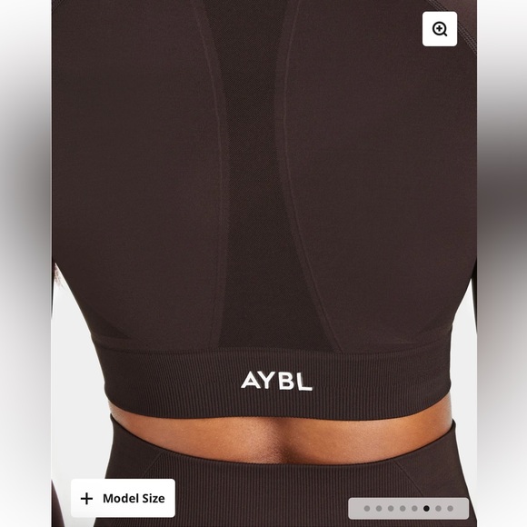 AYBL EMPOWER SEAMLESS LONG SLEEVE CROP TOP - Cocoa Brown - S - Picture 7 of 15